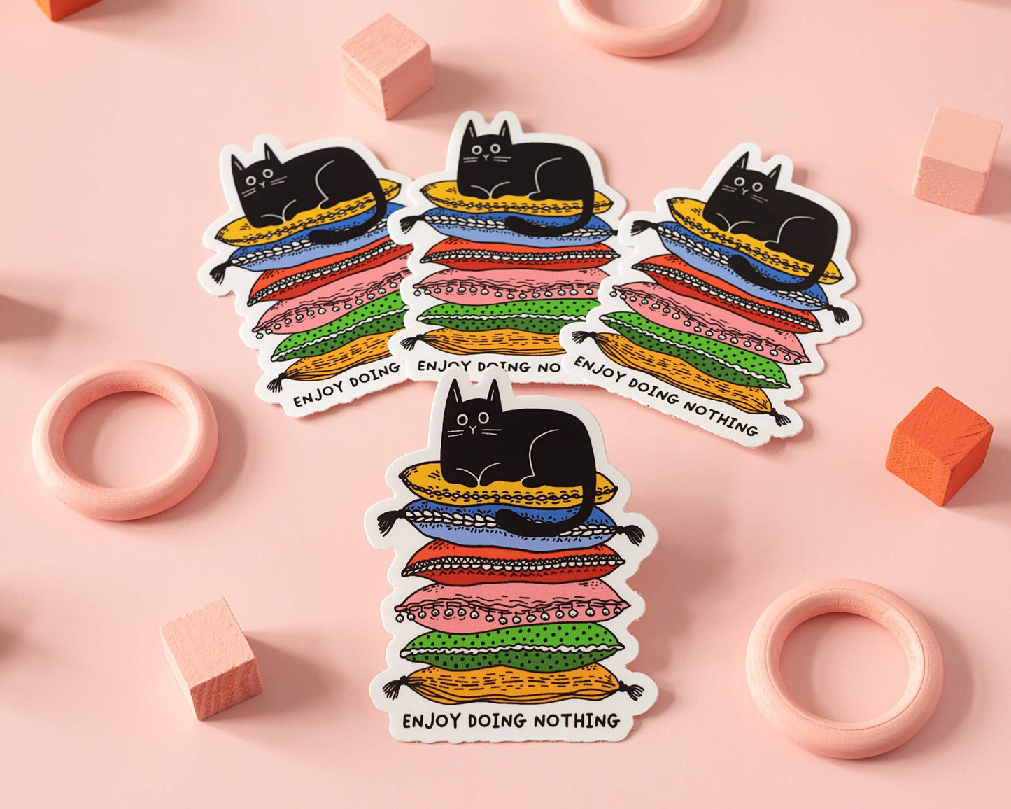 "Enjoy Doing Nothing Cat" Vinyl Sticker