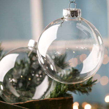 Clear Acrylic Fillable Ball Ornament 3.9"