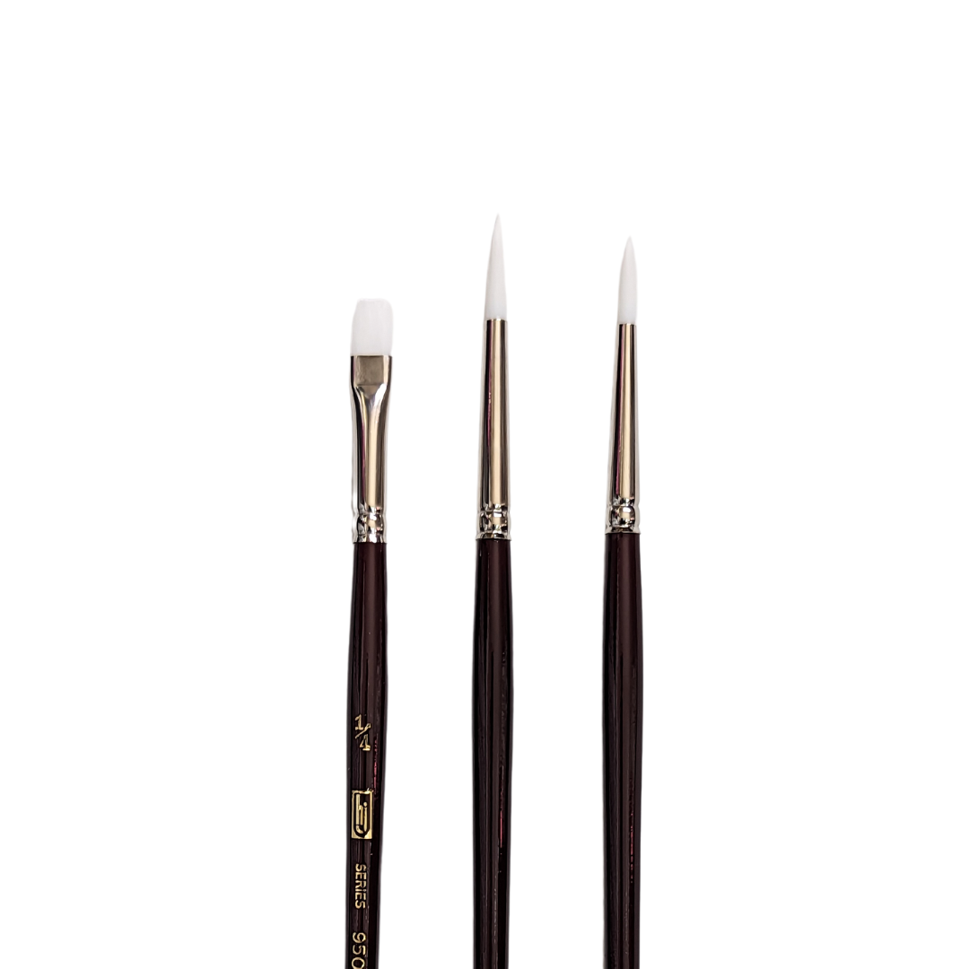 HJ White Taklon Watercolour Brush Sets