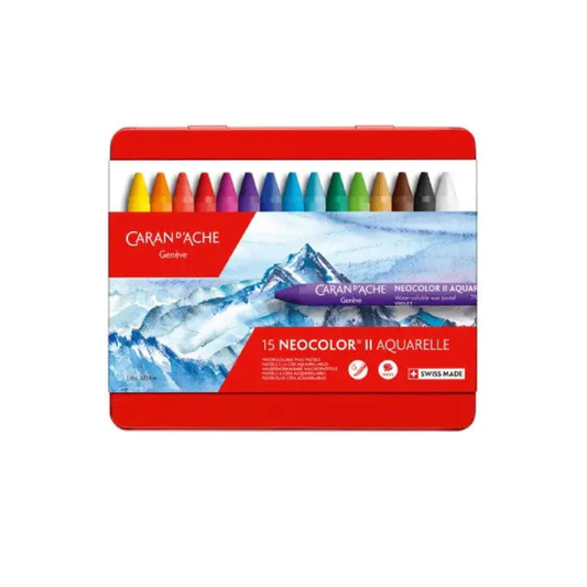 Caran d'Ache Neocolor II Water-Soluble Wax Pastels Set of 15