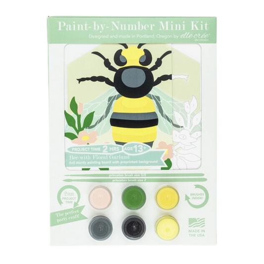 Elle Cree: Bee with Floral Garland Mini Paint-By-Number Kit