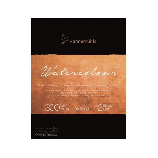 Hahnemuhle 100% Cotton Watercolour Pad 9x12" 12 Sheets