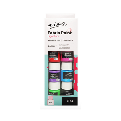 Mont Marte Fabric Paint Set of 8 20ml jars