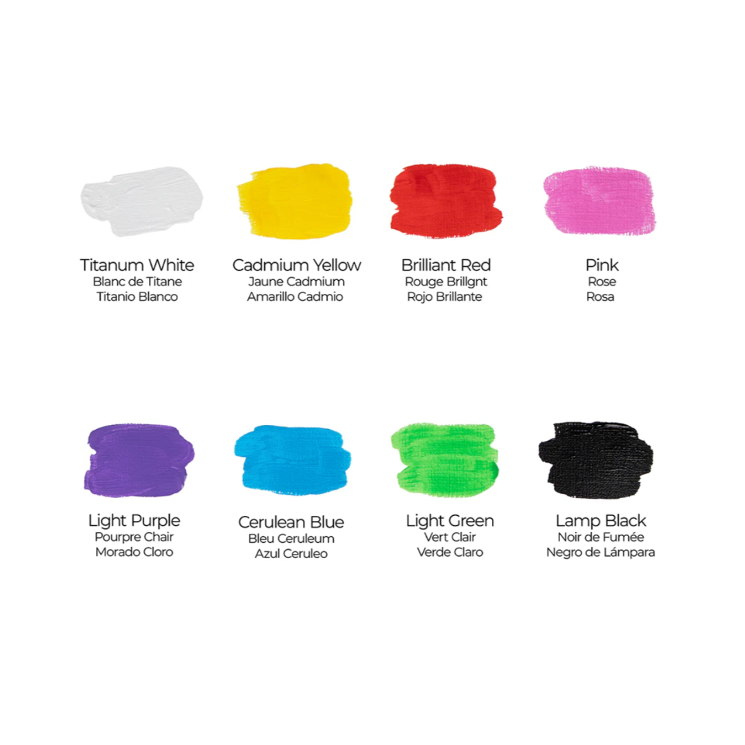 Mont Marte Fabric Paint Set of 8 20ml jars