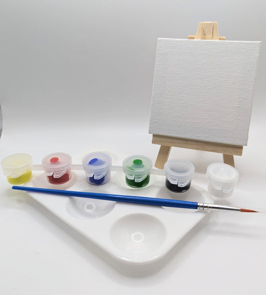 Mini Easel and Canvas Paint Kit