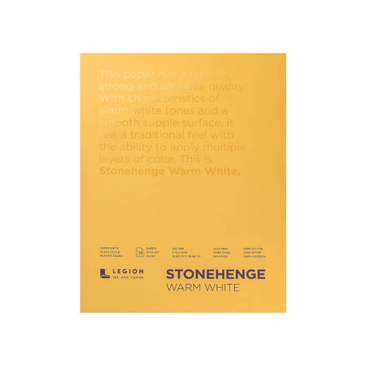 Stonehenge Warm White Pad 9” x 12” 125lb 15 sheets