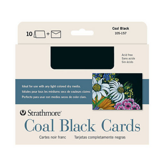 Strathmore Coal Black Cards 5" x 6.875" Pack of 10