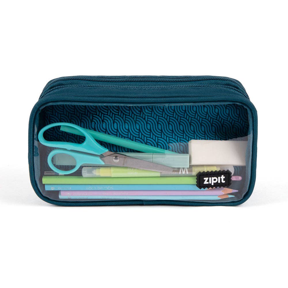 ZIPIT Half & Half Pencil Case (Teal)