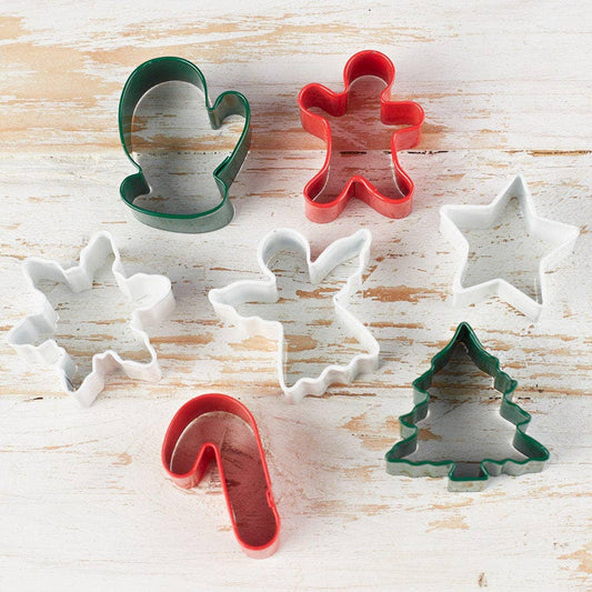 Christmas Set of 7 Metal Mini Cookie Cutters
