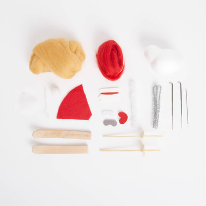 Needle Felting Kit "Christmas Turkey on Skis"