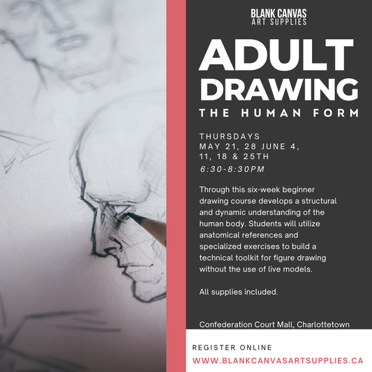 Adult Beginner Drawing: Human Form (6 Classes) May 21, 28, June 4, 11, 18 & 25th