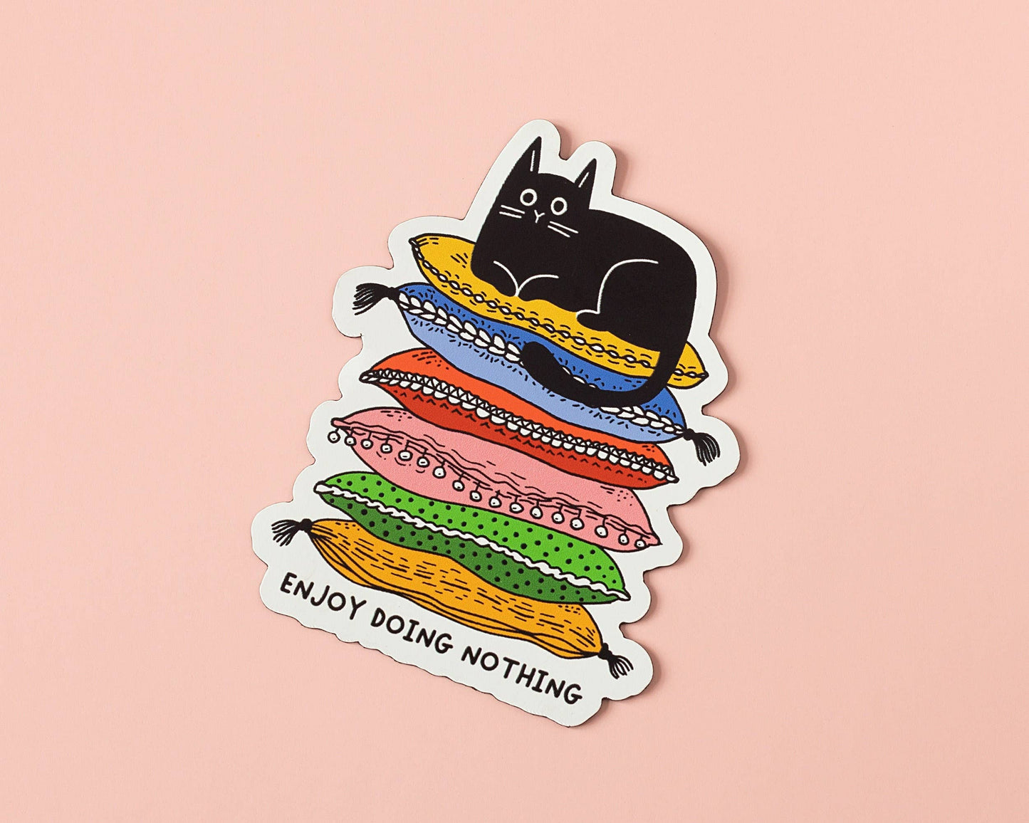 "Enjoy Doing Nothing Cat" Vinyl Sticker