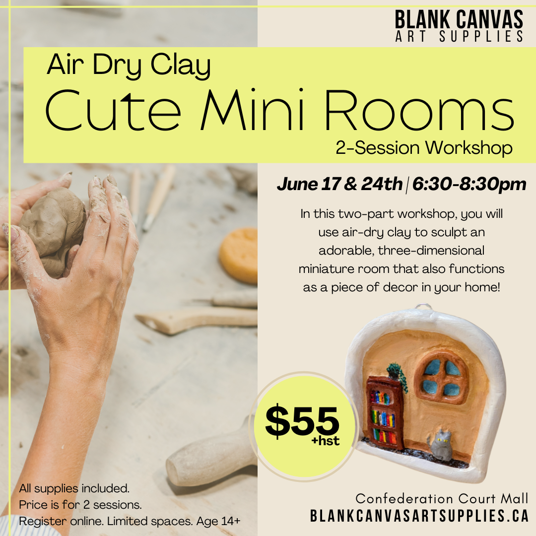 Air-Dry Clay Cute Mini Room: 2-Part Workshop June 17 & 24th