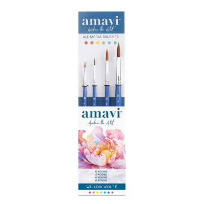 Willow Wolfe Amavi Mixed Media Basic Strokes Set of 4