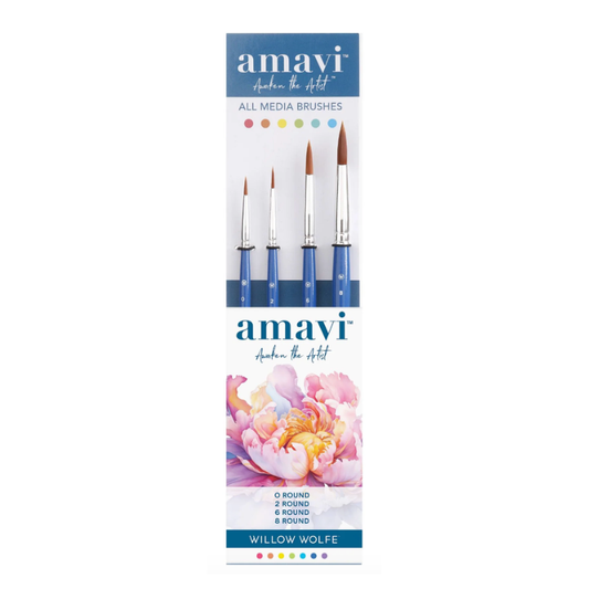 Willow Wolfe Amavi Mixed Media Basic Strokes Set of 4