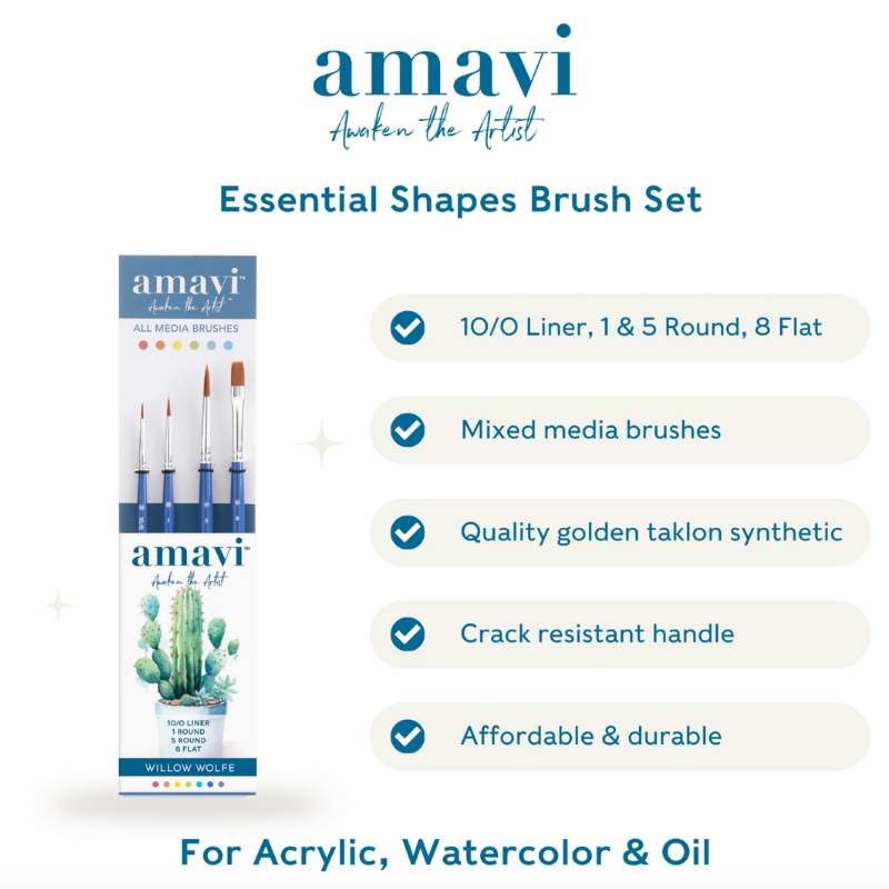 Willow Wolfe Amavi Mixed Media Essentials Set of 4
