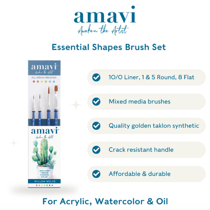 Willow Wolfe Amavi Mixed Media Essentials Set of 4