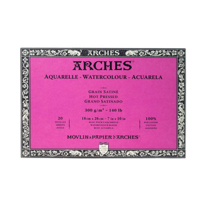 Arches Watercolour Blocks Natural White 140lb 20 Sheets 100% Cotton