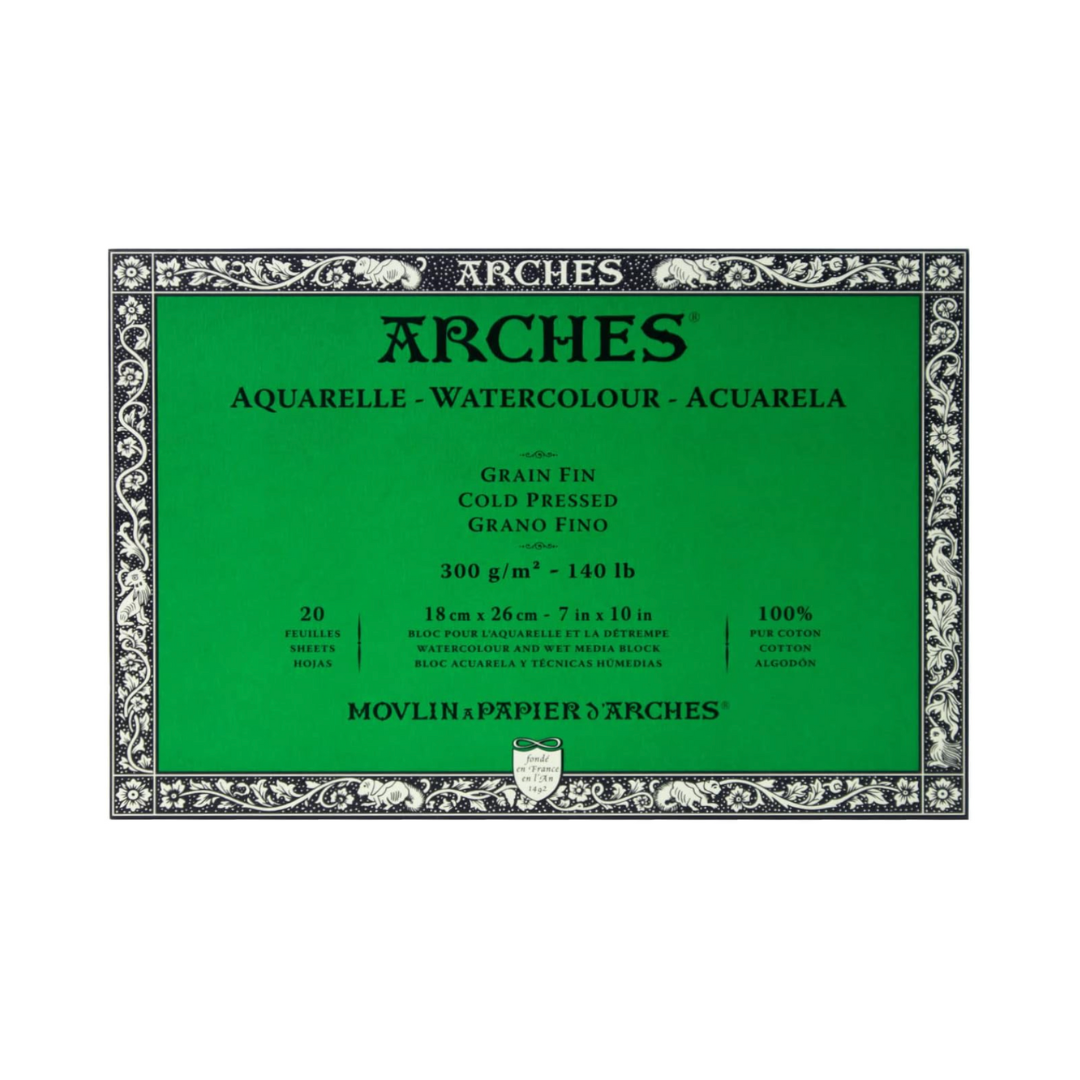 Arches Watercolour Blocks Natural White 140lb 20 Sheets 100% Cotton