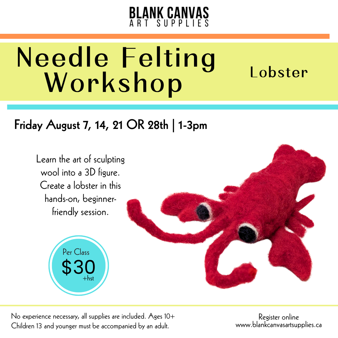 Needle Felting Workshop: Friday, August 7, 14, 21 OR 28th from 1-3pm