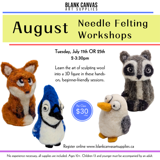 Needle Felting Workshop: Tuesday, August 11 OR 25th 2-3:30pm