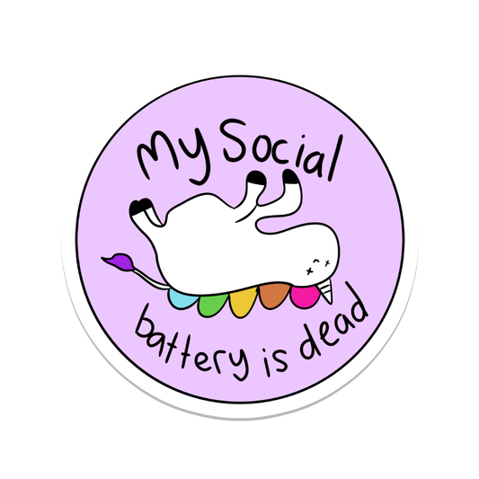 "Social Battery Dead" Sticker