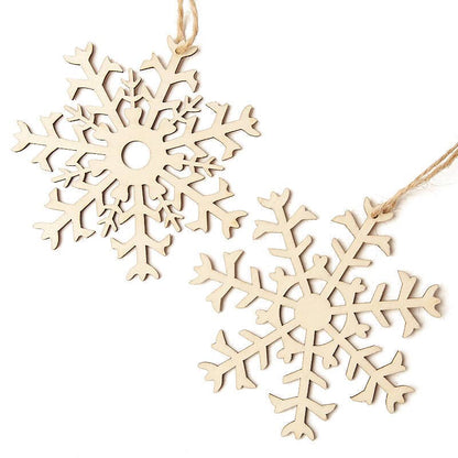 4" DIY Natural Wood Snowflake Laser Cut Ornament