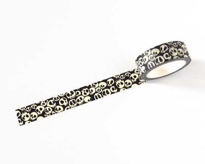 Gothic Black & Cream Skull Washi Tape