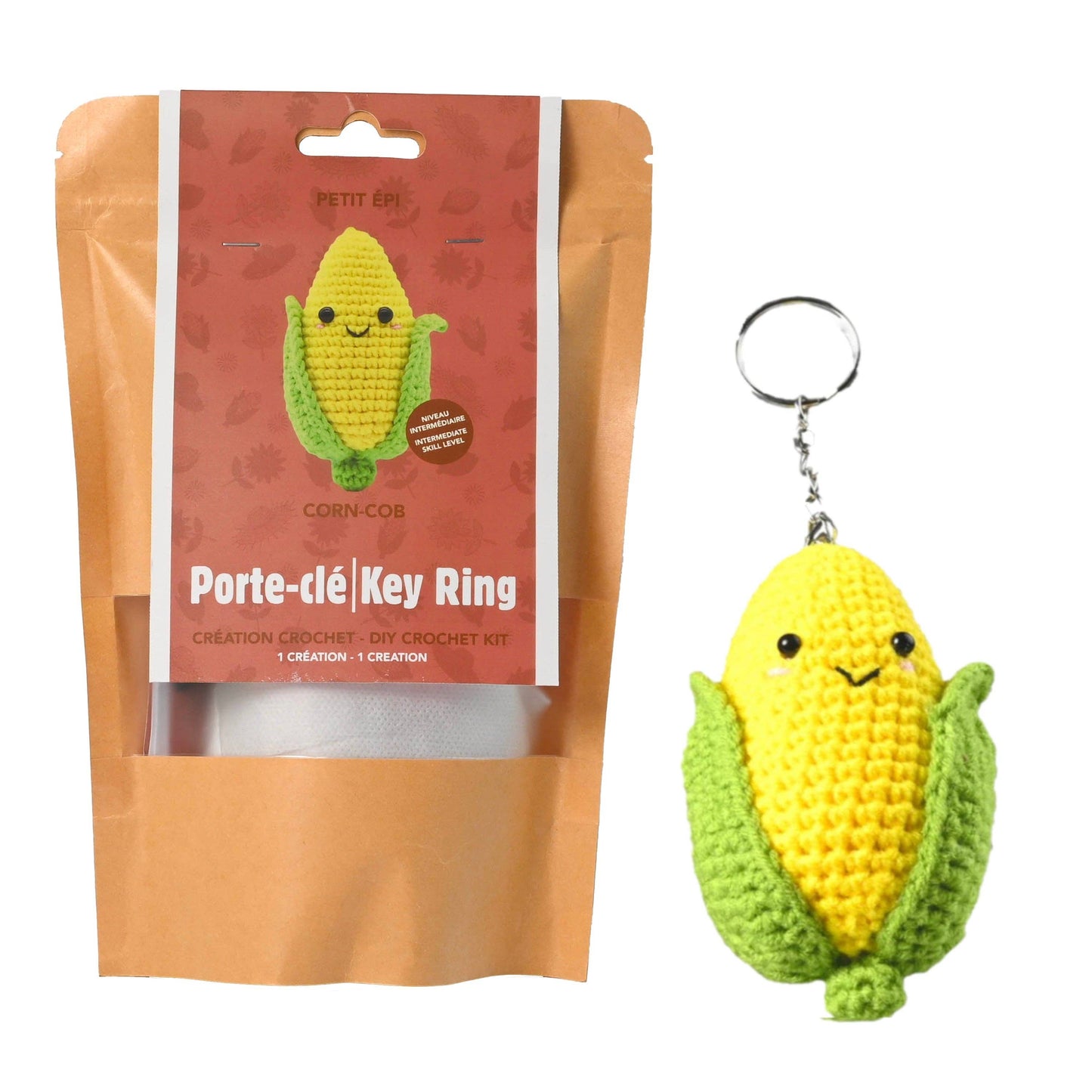 "Corn on the Cob" DIY Keychain Crochet Kit