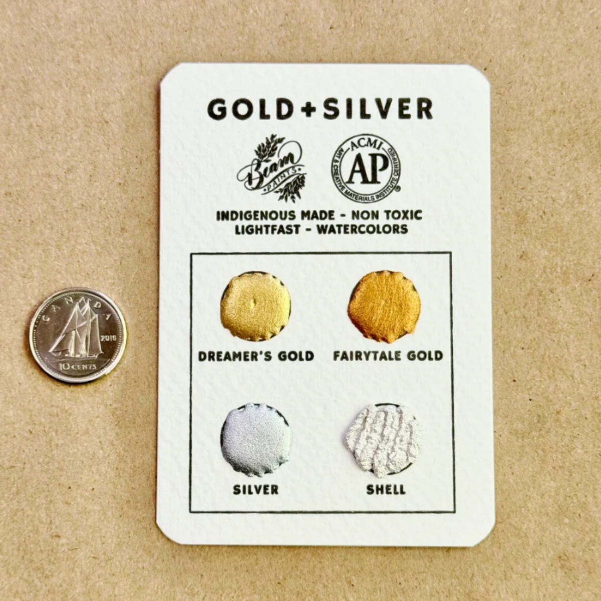 🇨🇦 Beam Watercolour Travel Card "Gold and Silver"