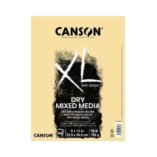 Canson XL Dry Mixed Media Pad Sand Grain Natural 9x12" 98lb 40 Sheets
