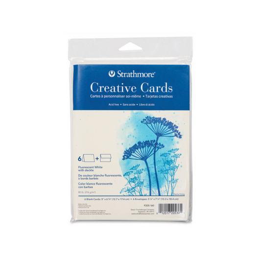 Strathmore Creative Cards Fluorescent White w/Deckle 5x7"