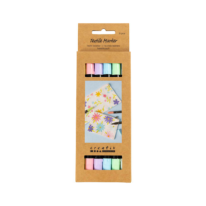 Creativ Textile Markers Set of 6 (Pastels)