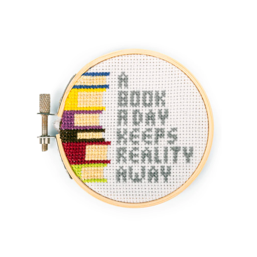 Kikkerland Mini Cross Stitch Kit - Books