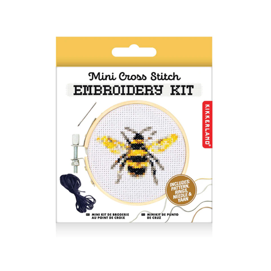 Kikkerland Mini Cross Stitch Kit - Bumblebee