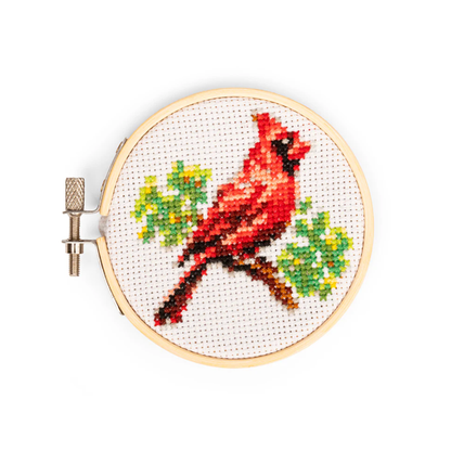 Kikkerland Mini Cross Stitch Kit - Cardinal