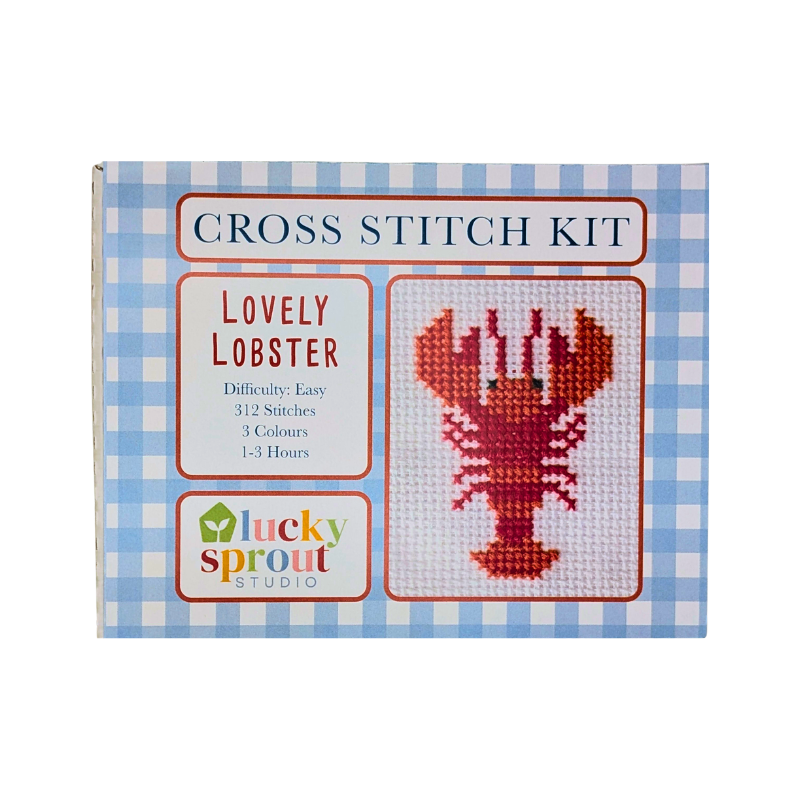 🇨🇦 Lucky Sprout Mini Cross Stitch Kit - Lovely Lobster