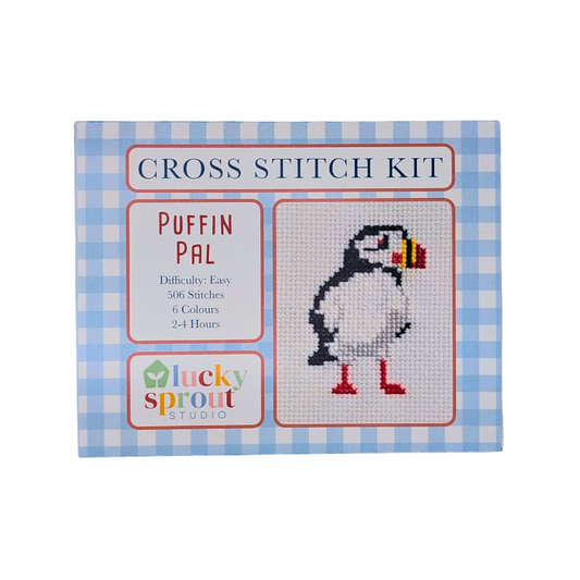 🇨🇦 Lucky Sprout Mini Cross Stitch Kit - Puffin Pal