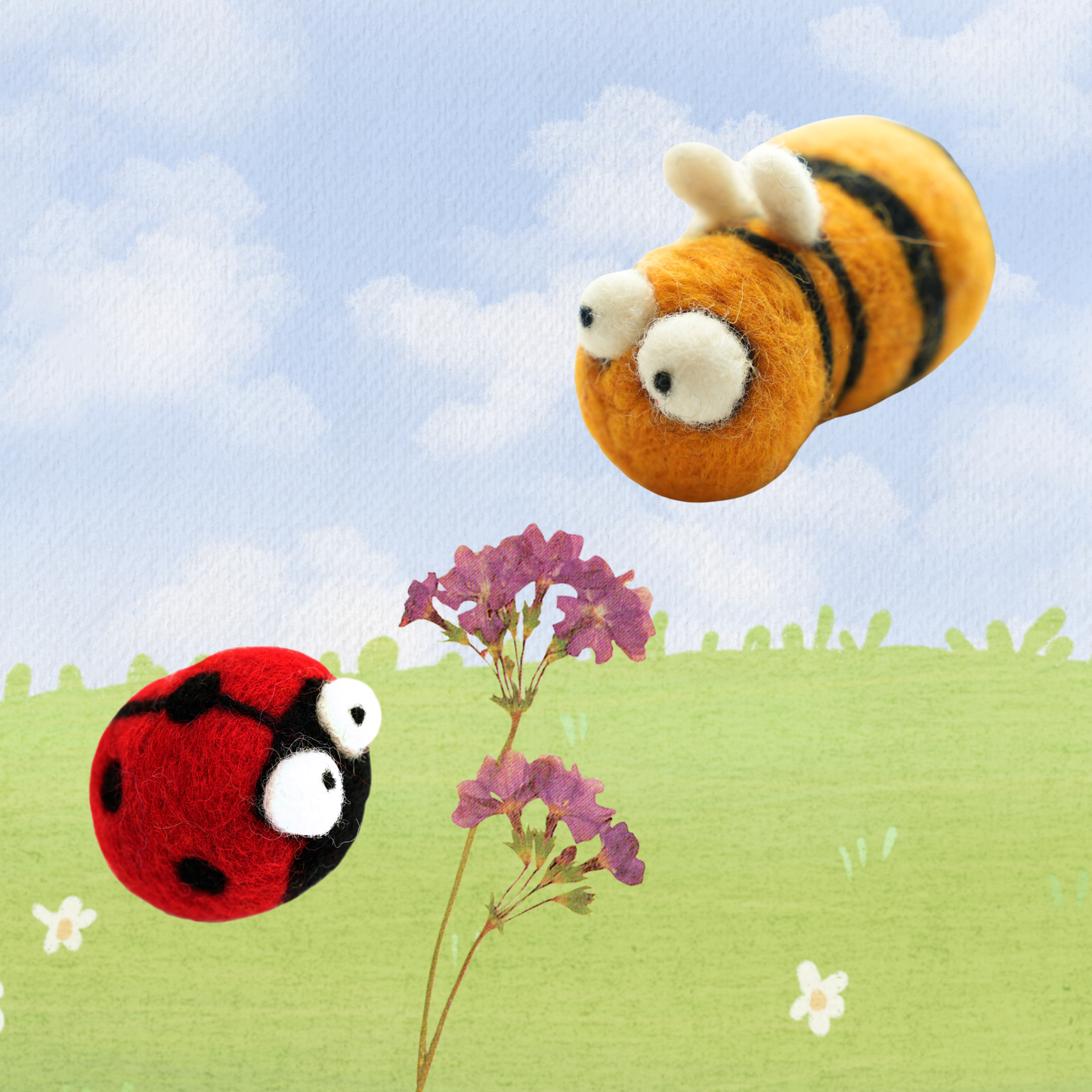 Woolbuddy Needle Felting Kit "Bee and Ladybug"