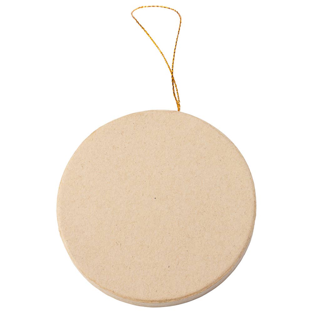 Papermache Blank Circle Ornament 3 3/4"
