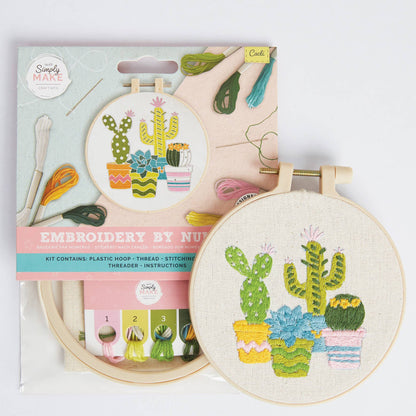 Simply Make Embroidery By Numbers Cacti Craft Stitch Kit