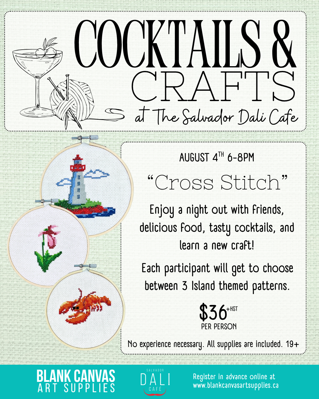 Cocktails & Crafts: Tuesday, August 4th 6-8pm