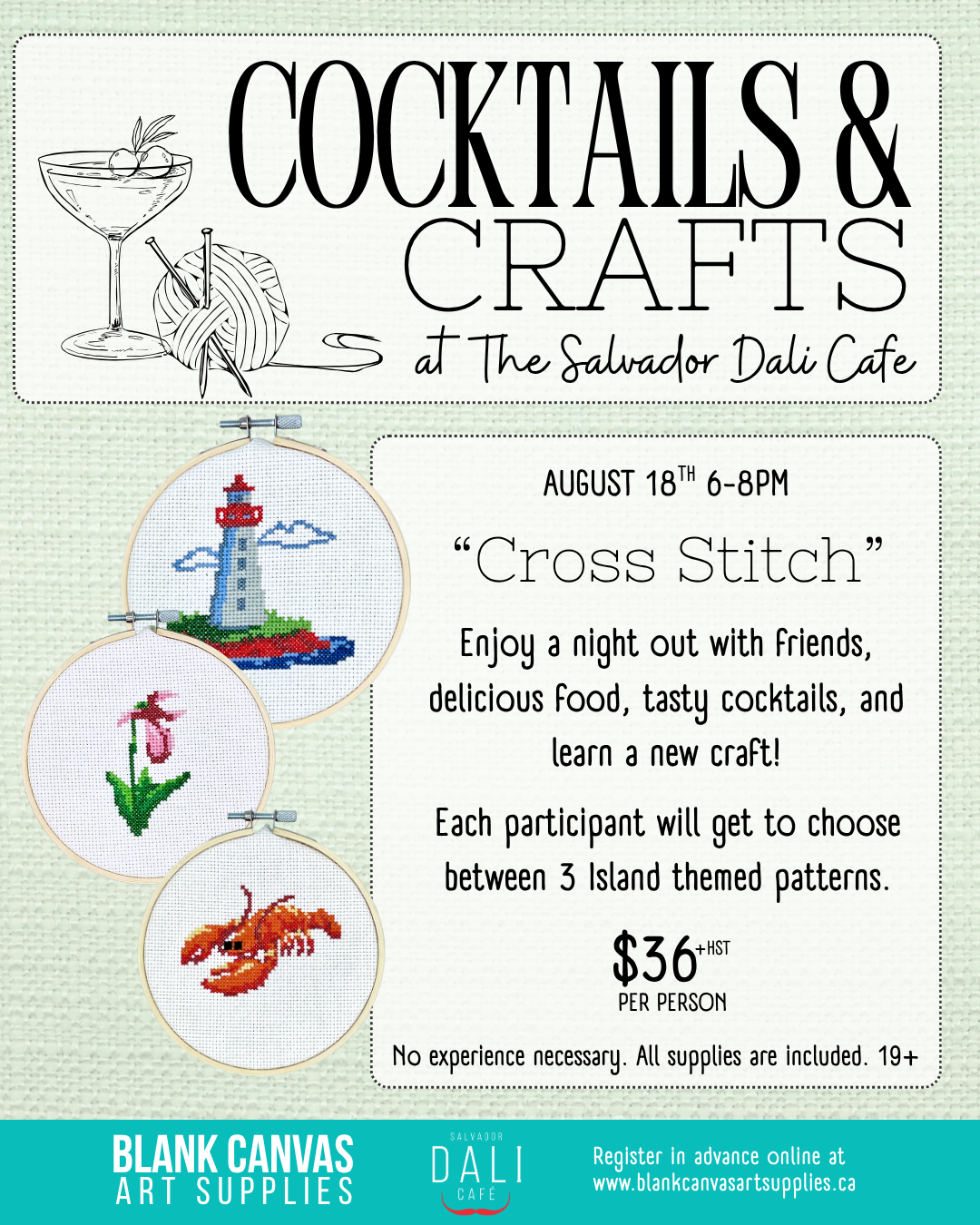Cocktails & Crafts: Tuesday, August 18th 6-8pm
