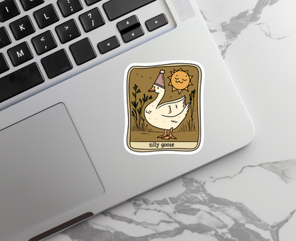 "Silly Goose Tarot Card" Sticker