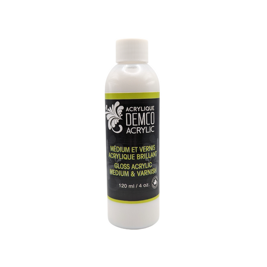 Demco Gloss Acrylic Medium and Varnish 4oz / 120ml