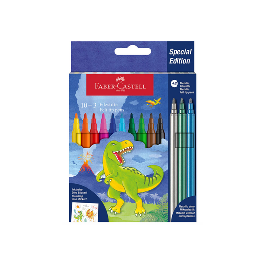 Faber-Castell Felt Tip Marker Set of 13 (Dinosaur)