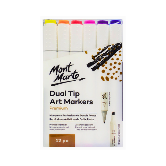 Mont Marte Dual Tip Alcohol Marker Set of 12