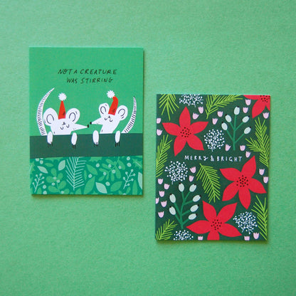 🇨🇦 "Poinsettias" Holiday Greeting Card