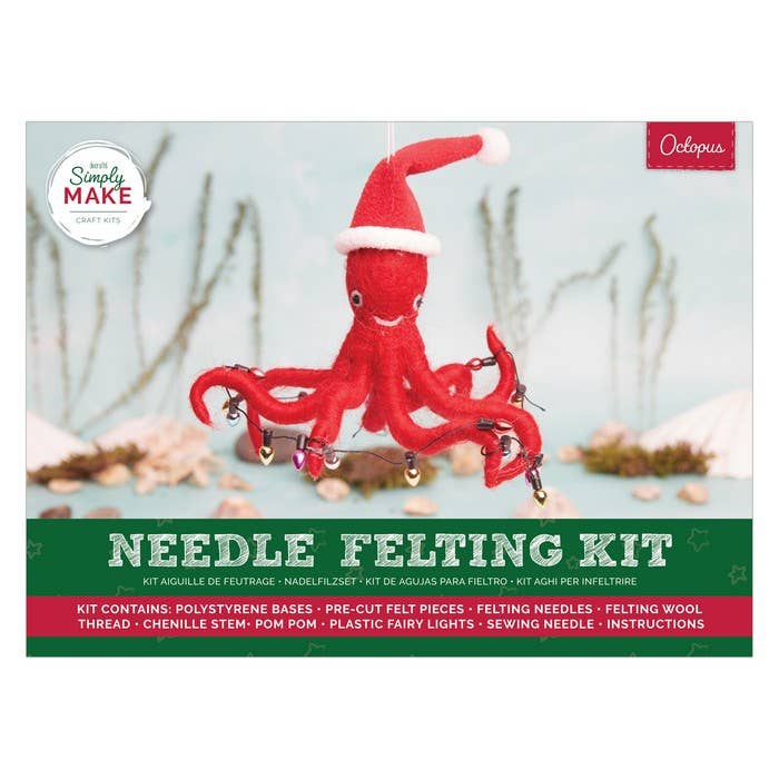Needle Felting Kit "Festive Octopus"