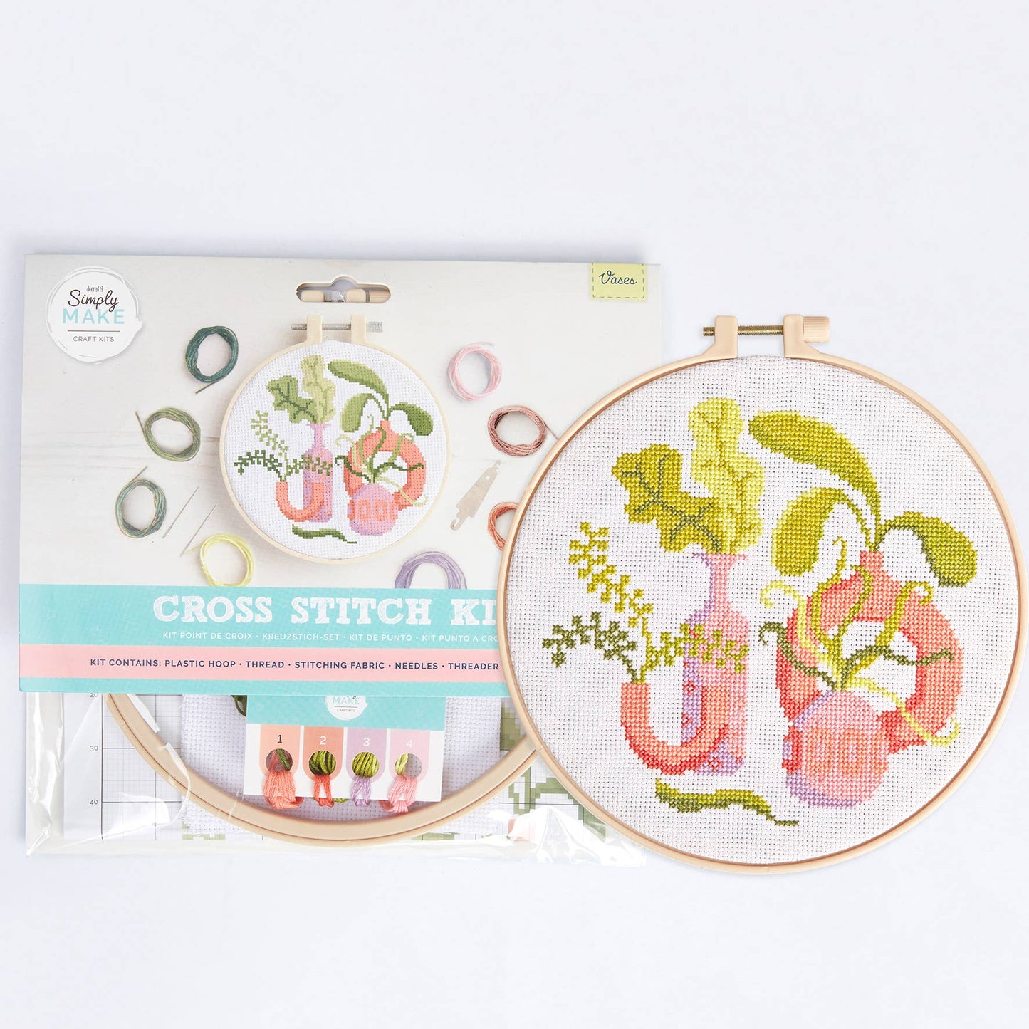 Simply Make Cross Stitch Craft Kit - Vases Design